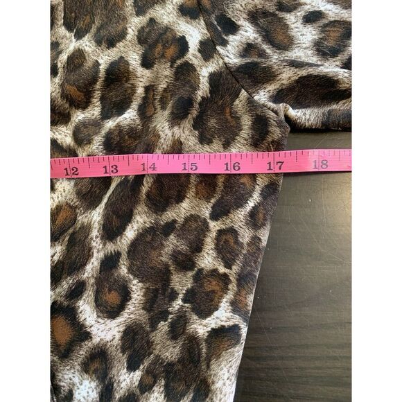 Oleg Cassini Animal Print Cocktail Event Dress Medium Belted‎ Faux Wrap Mini Mob - Picture 9 of 13